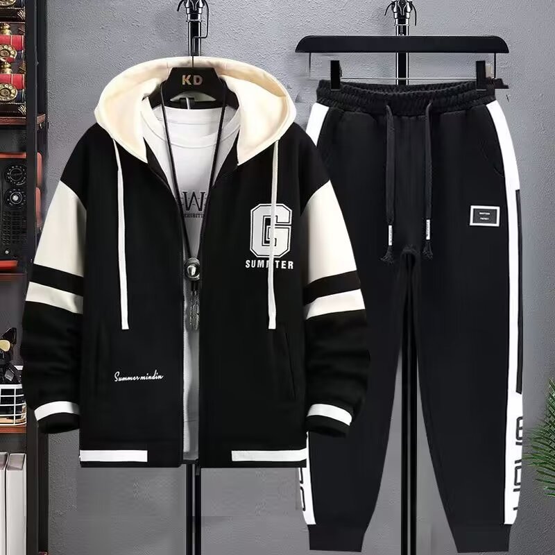 Traje de suéter de primavera y otoño, tendencia masculina, chaqueta con capucha suelta de talla grande para hombre, uniforme de béisbol deportivo atractivo para adolescentes