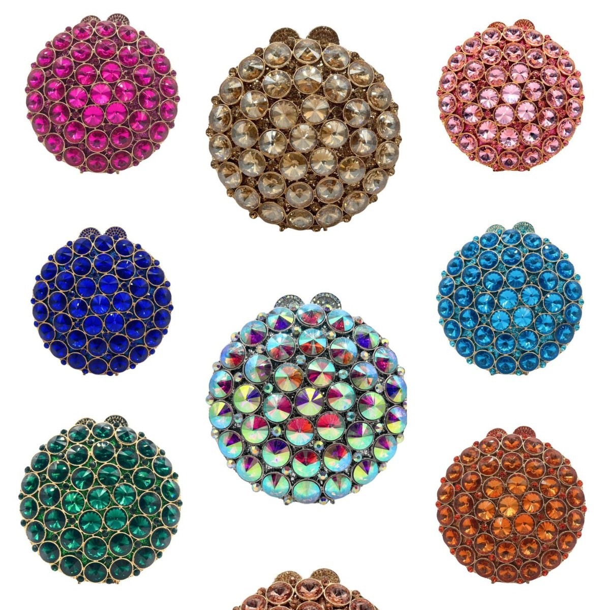 Bolsa de cena de diamantes redondos en stock bolso de diamantes transfronterizos bolso de mujer bolso de piedra duro