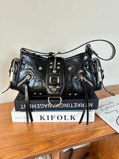 Fashion Motorbike Bag Women's Y2K Hot Girl Style Commuter Underarm Bag 2024 New Niche High-end Sense Shoulder Crossbody Bag