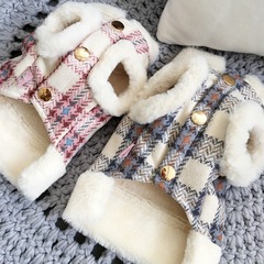 Dog Sweater for Small Breeds, Plush, Winter, for Puppies and Kittens (Bull Terrier, Bichon Frise, Shih Tzu)