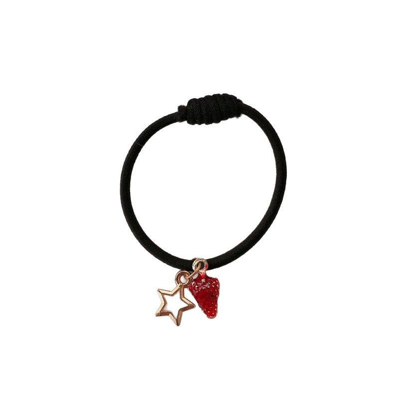 Mujeres coreanas de fresa calabaza cuerda de cabello encantadora tocado rojo simple correa de correa de correa