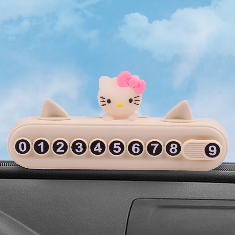 Tarjeta de oreja de gato La caricatura tridimensional puede ocultar la matrícula móvil, el número de teléfono, la señal de estacionamiento digital, el plástico oculto con una tecla