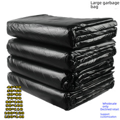 Thickened Large Garbage Bags Disposable Commercial Plastic Bags Bulk Wholesale Black Property Flat Pouches One Piece Shipping