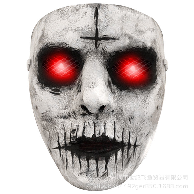 Peces voladores Halloween demonio asesino horror máscara demonio LED máscara luminosa casa encantada Cámara accesorios Grim Reaper cara
