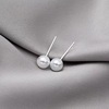 Silver needle, earrings from pearl, silver 925 sample, simple and elegant design, 8mm, wholesale