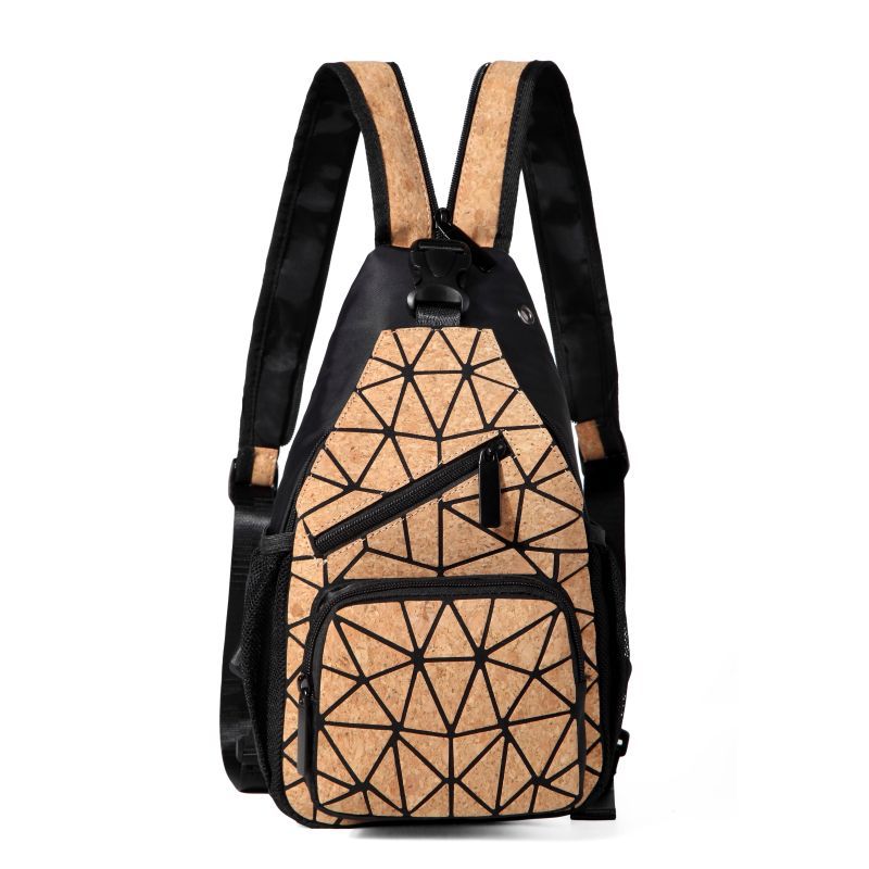 Geometric Cork Chest Bag For Men And Women Multi-purpose Design_voghion.com