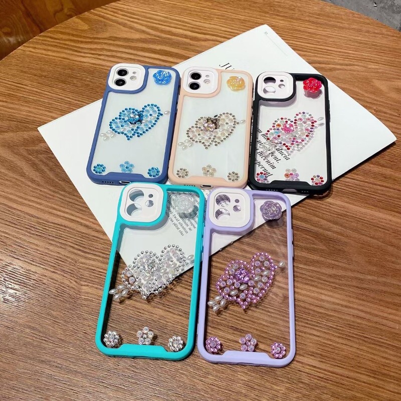 NEW NEW Fine Hole + DiAmond HeArt A22 5G A03CORE 2021 A13 4G S21FE Protective CAse