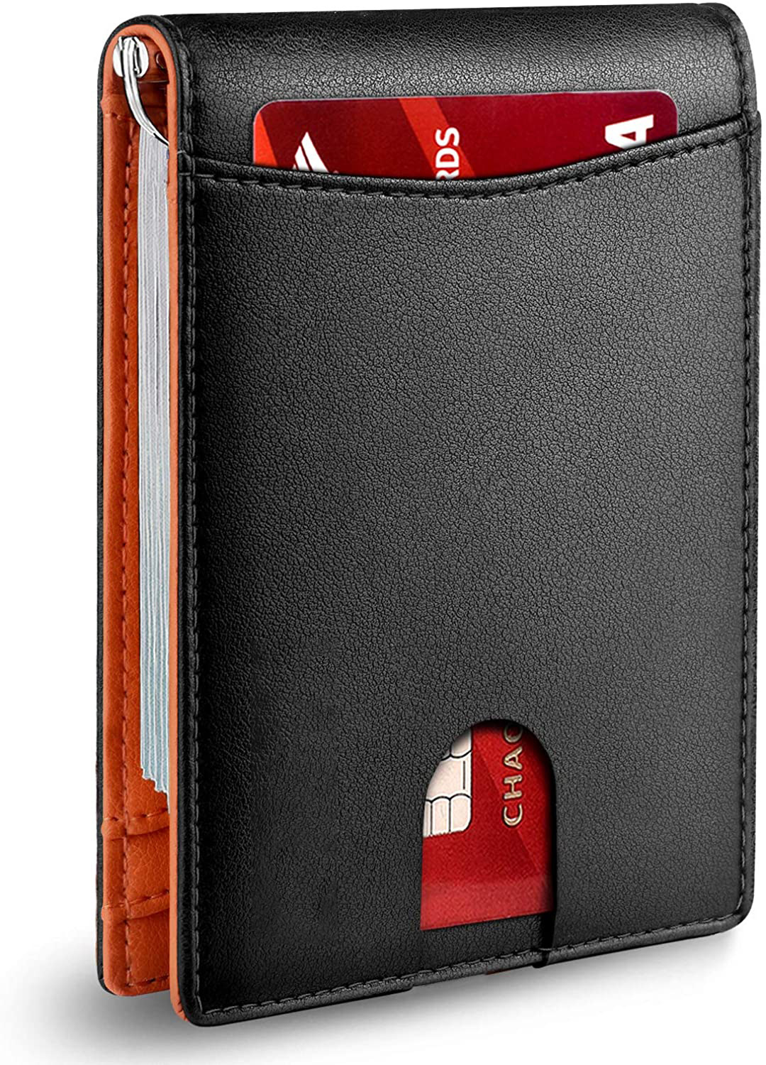 Directo de fábrica Amazon titular de la tarjeta de cuero genuino titular de la tarjeta de microfibra RFID antirrobo cepillo