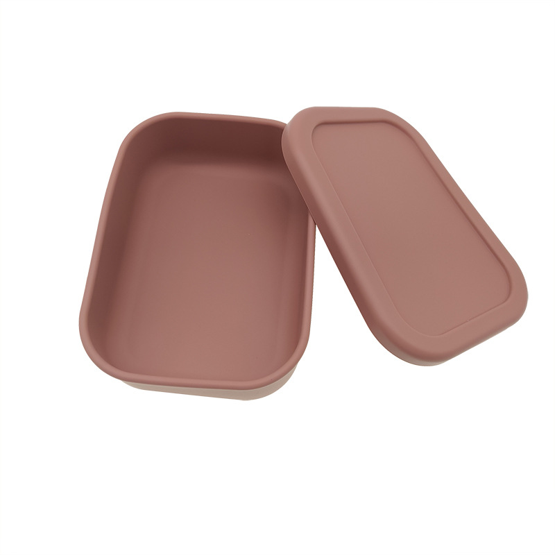 Caja de almuerzo de silicona de estilo japonés sellada horno de microondas trabajador de oficina Bento caja de almuerzo de estudiante portátil caja de almuerzo integrada de tres rejillas