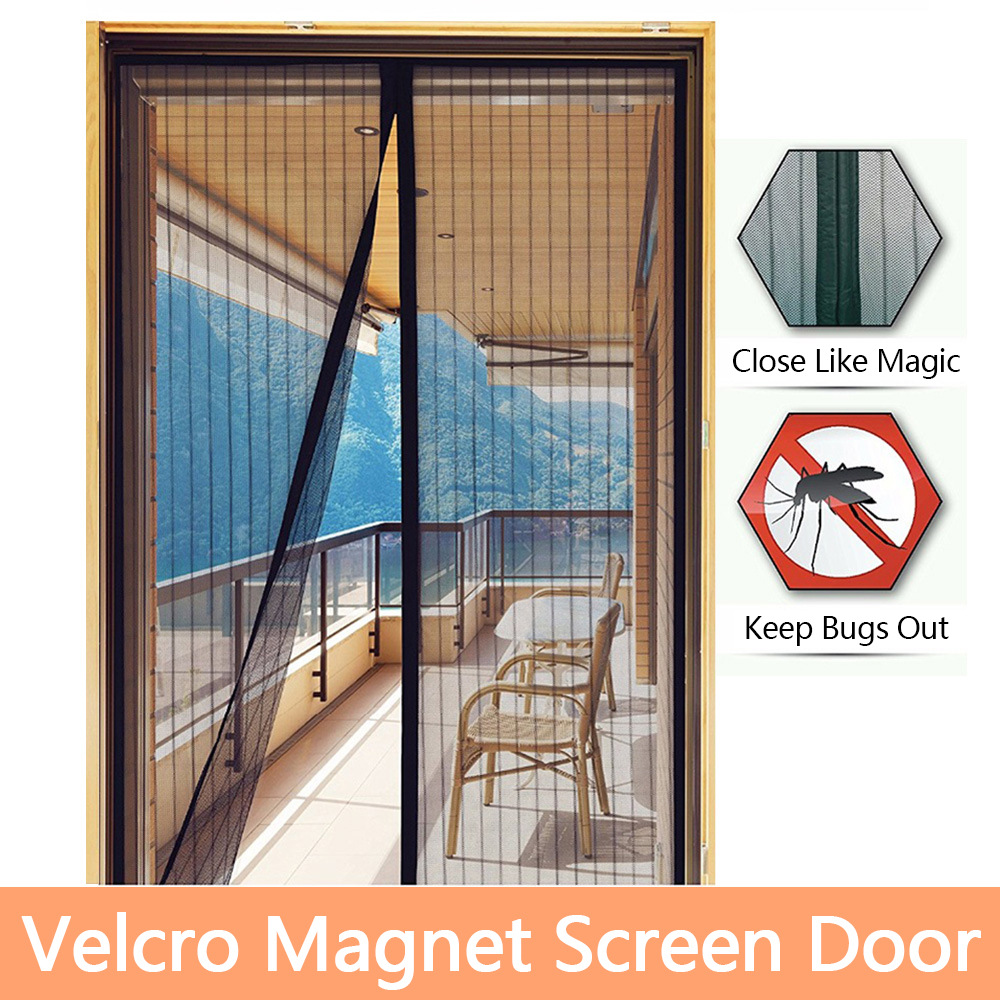 Velcro Magnet Screen Door魔术贴防蚊门帘磁性条纹纱门外贸批发|ms