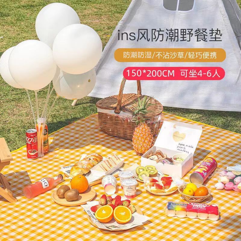 ピクニックマット防湿布屋外キャンプ携帯防水厚いピクニックビーチ遠足マット芝生春遊びマット|undefined