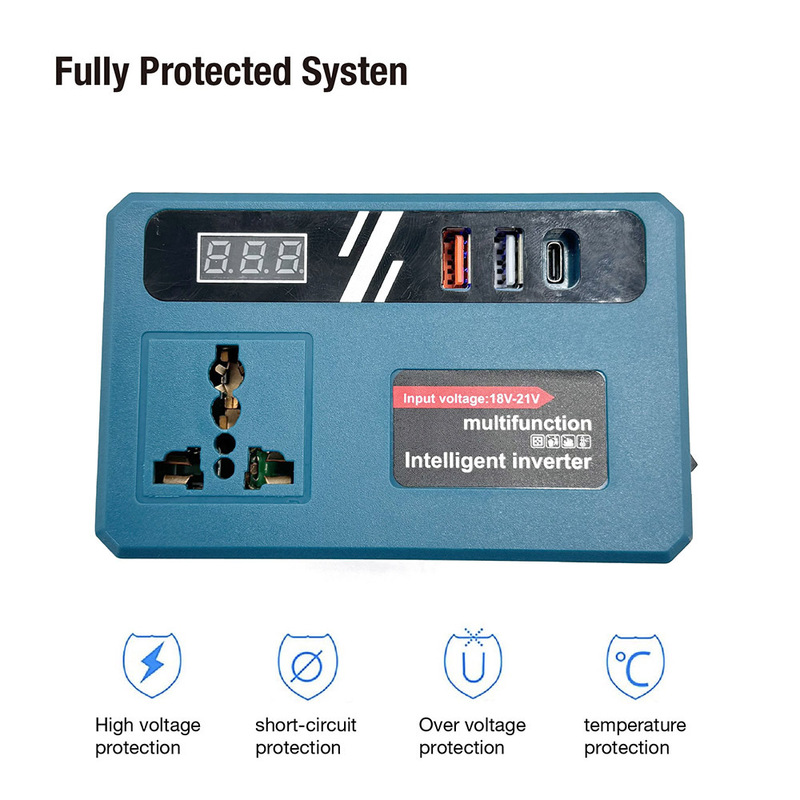 Cross-Border Export Amazon 21V to 220V Inverter Usb/Type-C Charger Multi-Pin Optional Makita