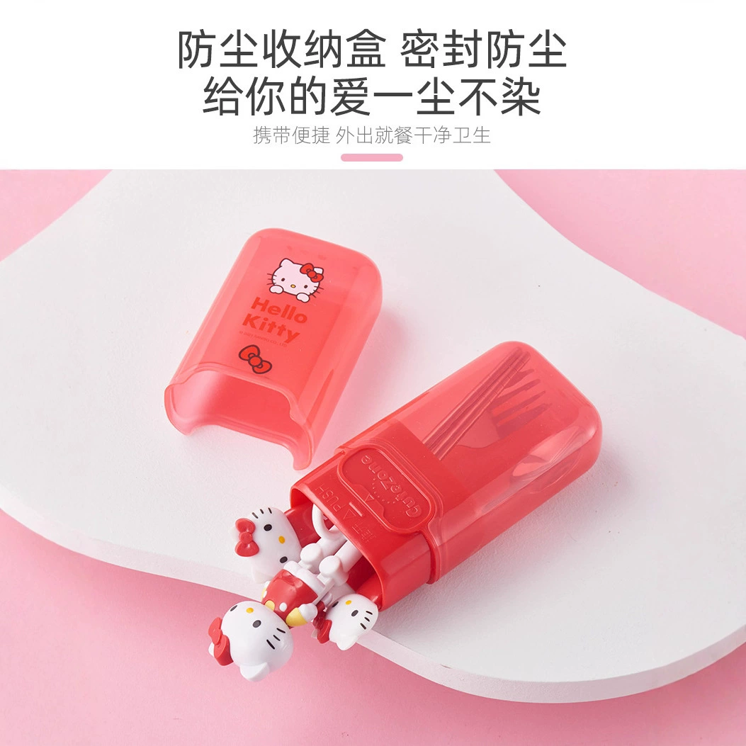 Hello kitty, детские обучающие палочки для тренировок, портативная столовая, набор