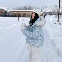 超好看的棉服女2025冬季新品短款小个子面包服韩版大毛领连帽棉袄