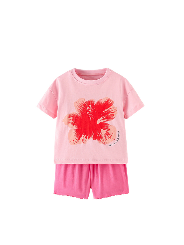 Malwee transfronterizo nuevo traje de moda de niñas encantador impresión de niñas europeas y americanas ropa de hogar de niños dos conjuntos
