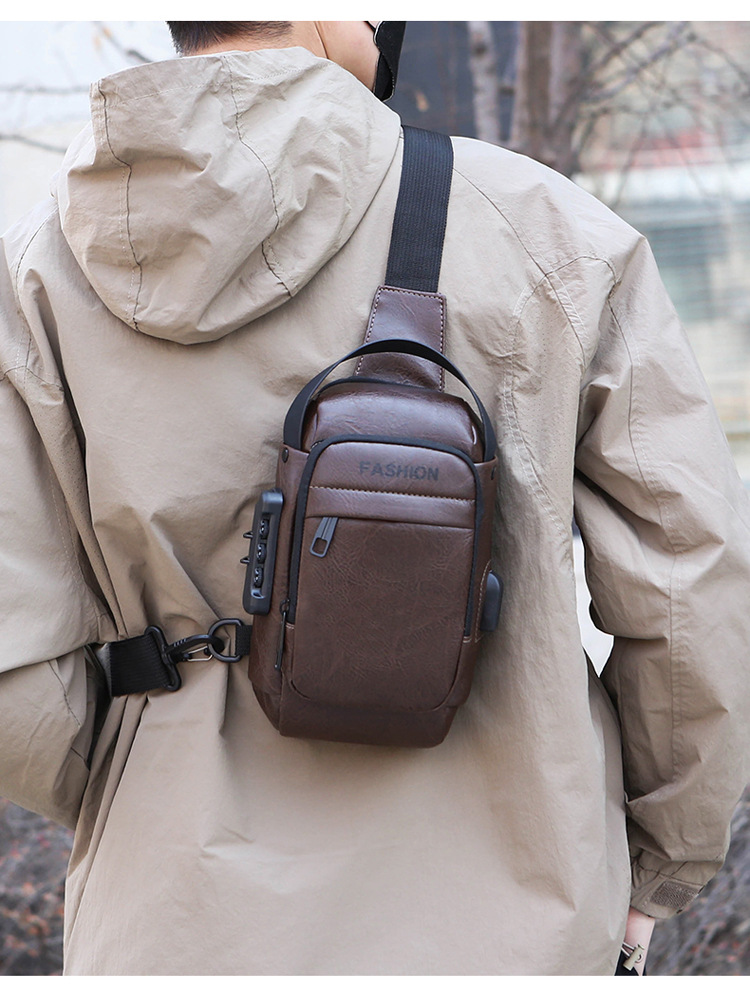 Men's chest bag, crossbody bag, anti-theft waist bag, outdoor sports bag, men's bag, crossbody bag, high-end cycling storage bag undefined