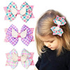 Cute white hair accessory, children's hairgrip with bow