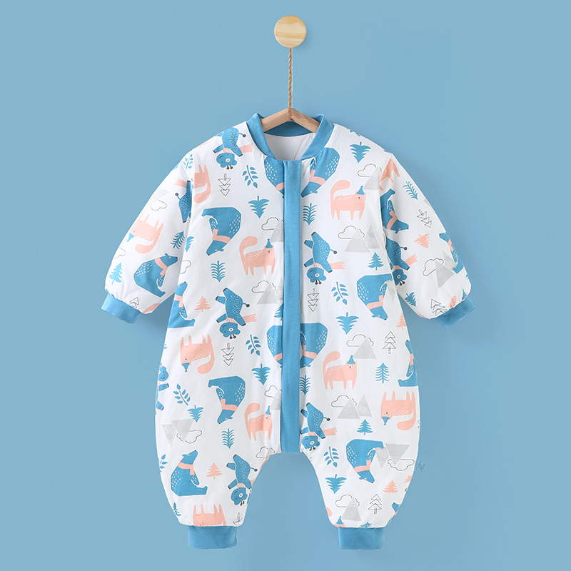 Saco de dormir para bebés recién nacidos Otoño e invierno para niños anti-kick edredón artefacto masculino y femenino bebé acolchado split leg sleeping bag