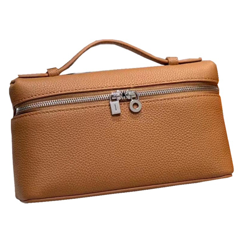 LP19 caja de almuerzo de cuero genuino bolsa nueva Gigi mismo estilo Kelly bolsa lychee patrón zurriago bolso simple bolsa de hombro para las mujeres