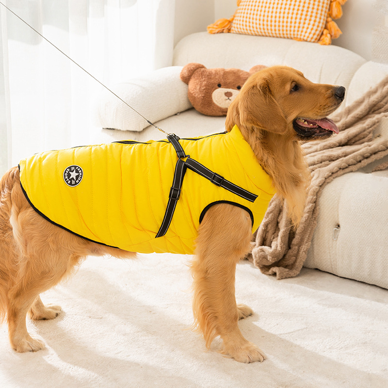 Transfronterizos de moda de color sólido fuera de tracción chaleco perros grandes perros de otoño y invierno mascotas ropa de perro al por mayor image 4
