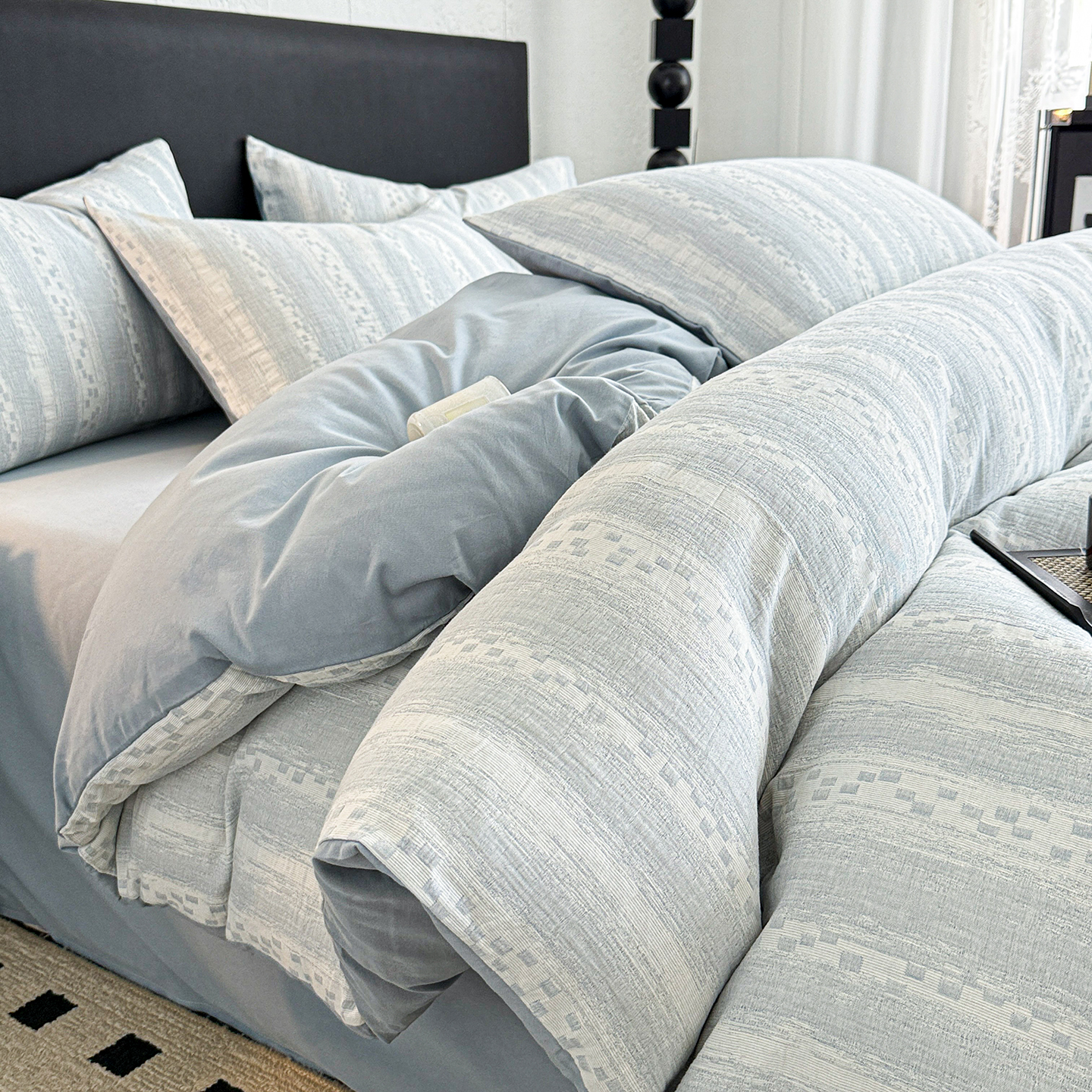 60S Long-Staple Cotton Jacquard Brushed Bed Four-Piece Set Pure Cotton 25 New Accessible Luxury High-End Bed Quilt Cover Three-Piece Set