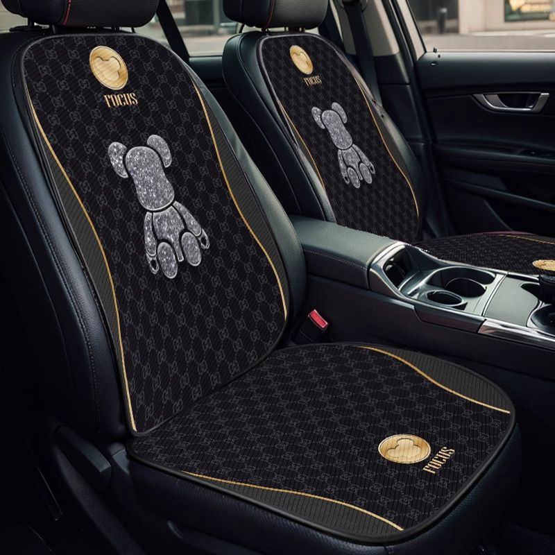 Car Seat Cushion, Universal Seat Cover for All Seasons, Simple Cartoon Half-Pack Seat Cushion, Non-Slip, Breathable Rear Single-Piece Seat Cushion