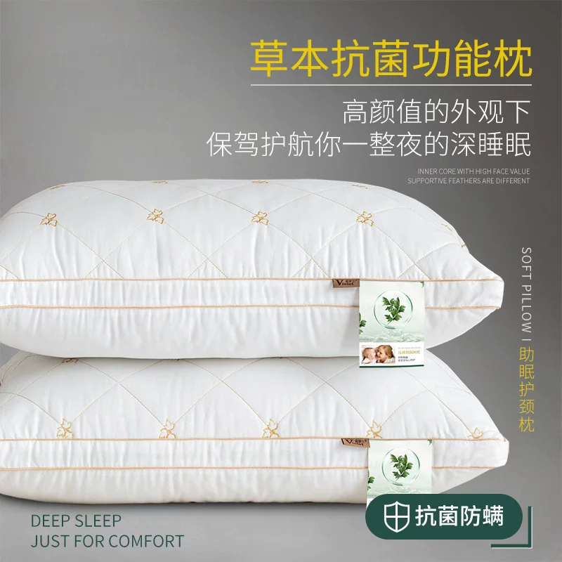 Cotton antibacterial universal pillow for beloved, with embroidery