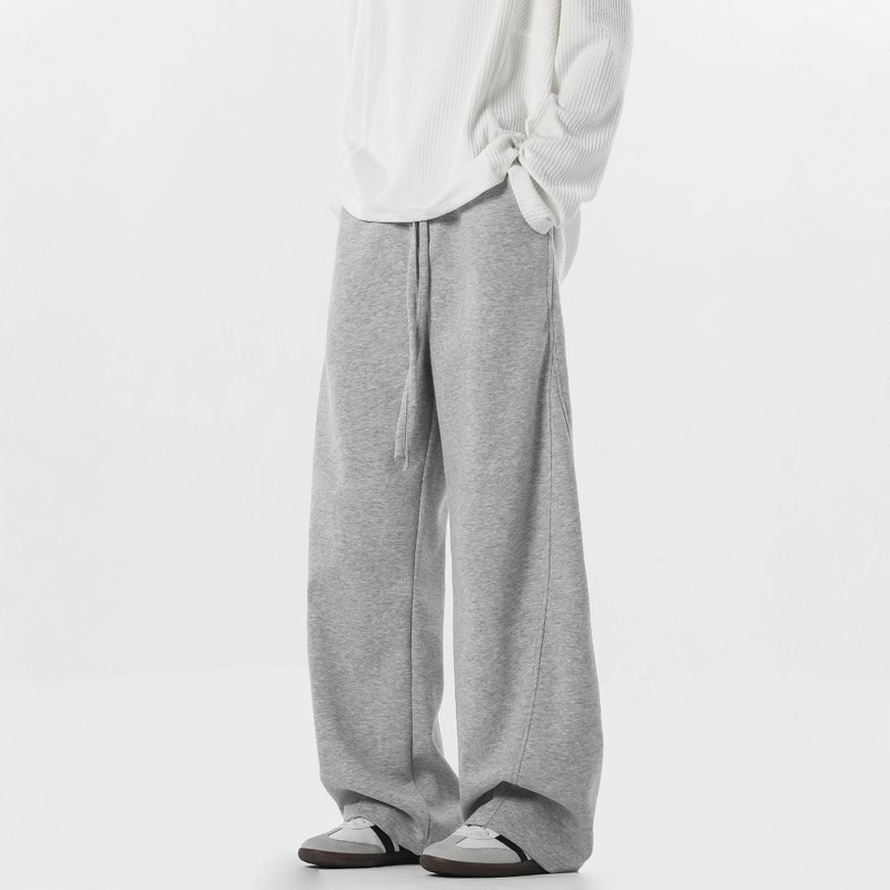 American-style High Street Scimitar Pants Men's Autumn Fashion Brand Stitching Wide-leg Sports Pants Retro All-match Straight Casual Pants