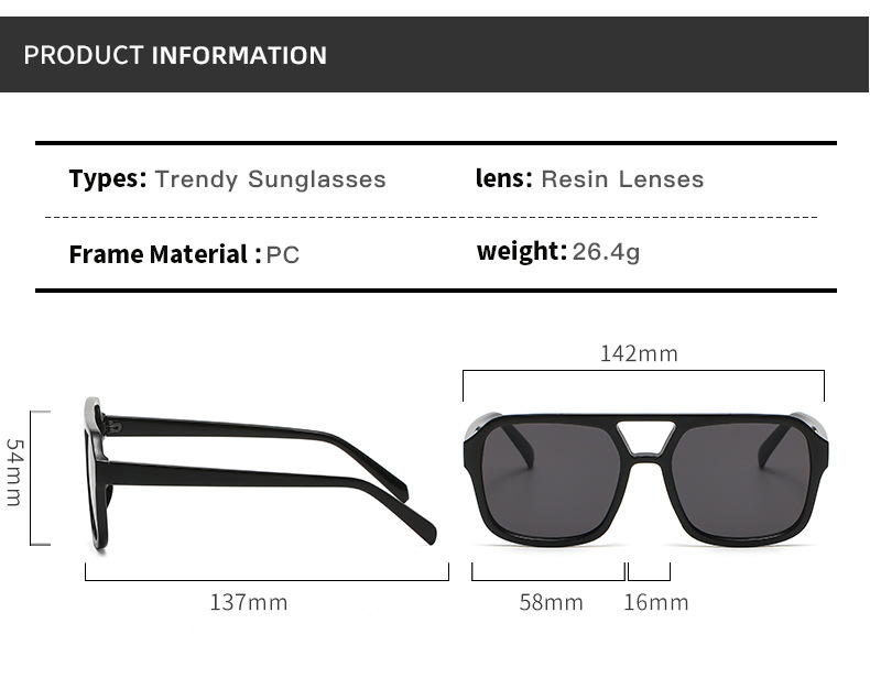 IG-Stil Strassenmode Einfarbig Ac Quadrat Vollbild Sonnenbrille Der Frauen display picture 6