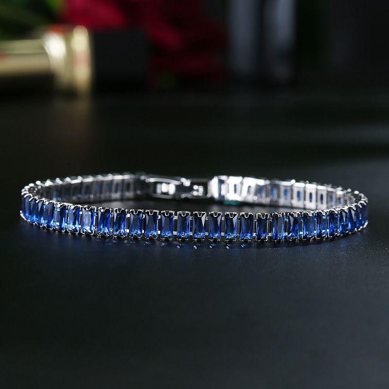 New Hip-hop Zirconia Full-diamond Claw-set Bracelet With Square Diamonds, Colorful, Fashionable, Simple, And Unique_voghion.com