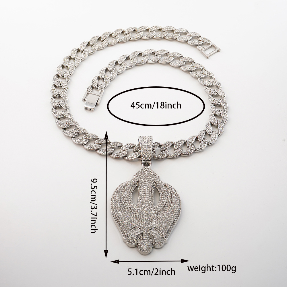 Europa y Estados Unidos personalidad hip hop joyería de hombre marca de moda OBLOCK colgante de letras inglesas collares de cadena de diamantes cubanos