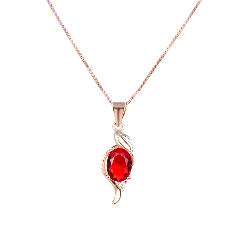 Accesorios de fábrica fuente cadena clavícula Corea del Sur pequeño collar fresco s925 plata diamante rojo joyería las mujeres colgante