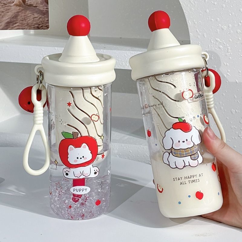 トリタンウォーターカップ高温耐性プラスチックカップ夏大容量ストローカップ女子学生かわいいポータブル落下防止カップ|undefined