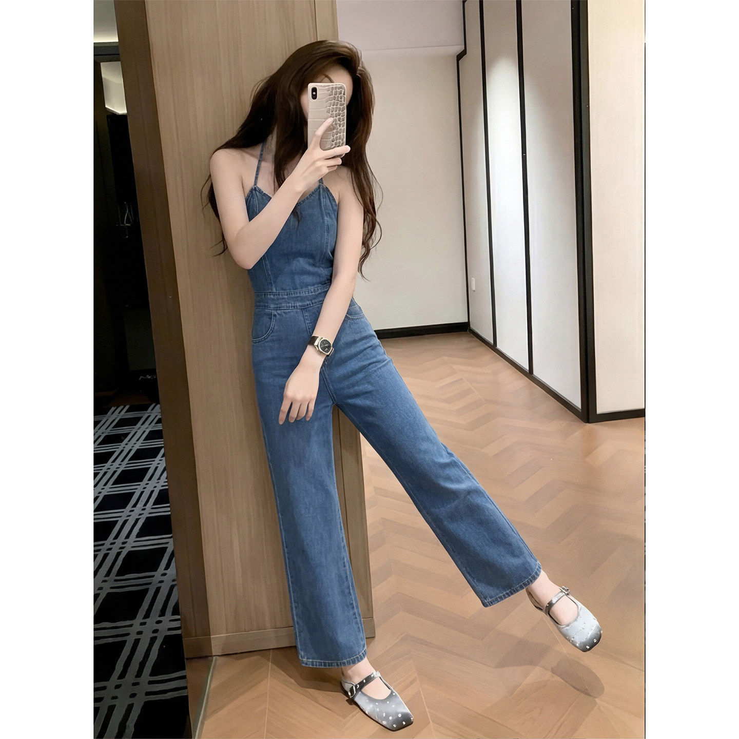 American retro sexy overalls, new summer style, high-waisted, slimming design, unique style.
