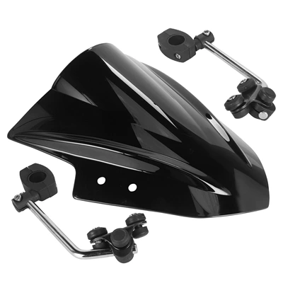 Suitable for 2013-2017 Kawasaki 300 R Ex300 Ex300R Black Windshield Deflector Windshield (Motorcycle front windshield) - little-ninja-windshield-black-black-bracket