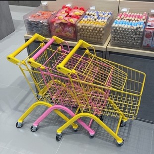 Mini Supermarket Shopping Mall Folding Trolley Children's Shopping Cart Toy Snack Trolley Large Store Baby Storage