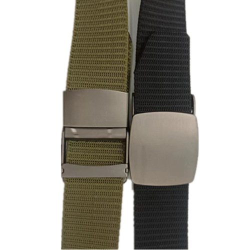 Nylon buckle belt, canvas woven belt, young men's student trousers belt, wholesale toothless buckle, convenient and easy to use