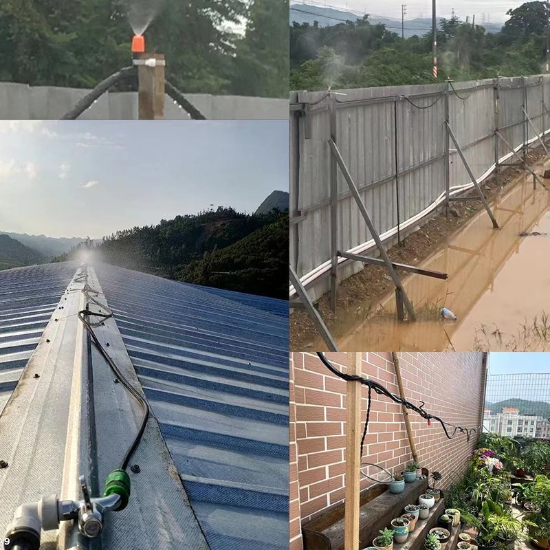 Juego de boquillas de riego por atomización, sistema de riego automático para flores, refrigeración y humidificación al aire libre, sistema de riego por goteo con pulverizador
