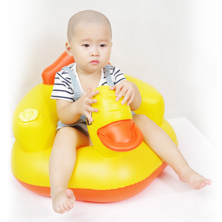 メーカーの現物の小さいアヒルの子供の空気を入れる食事の椅子のpvcの空気を入れるバスの腰掛けの赤ちゃんは椅子に座ることを学びます。|undefined