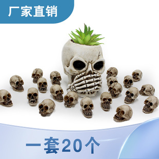 Amazon's New Skull Head Set Ornaments Creative Resin Ghost Head Micro Landscape Garden Potted Decorations Wholesale