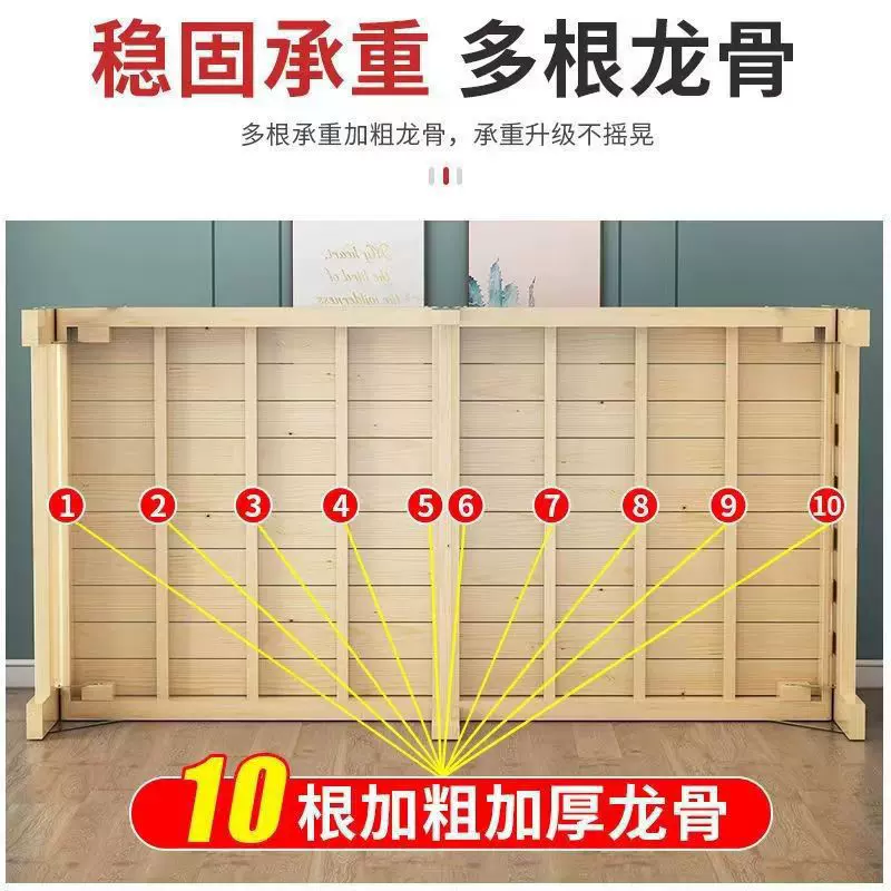 全实木折叠单人床家用简易木板床成人办公室午休午睡出租屋儿童床