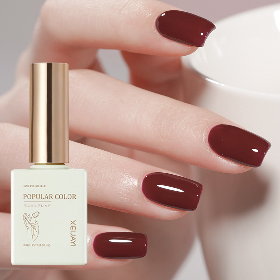 New white nail polish glue solid color red nail polish shop special long-lasting firm Nail Polish glue suit