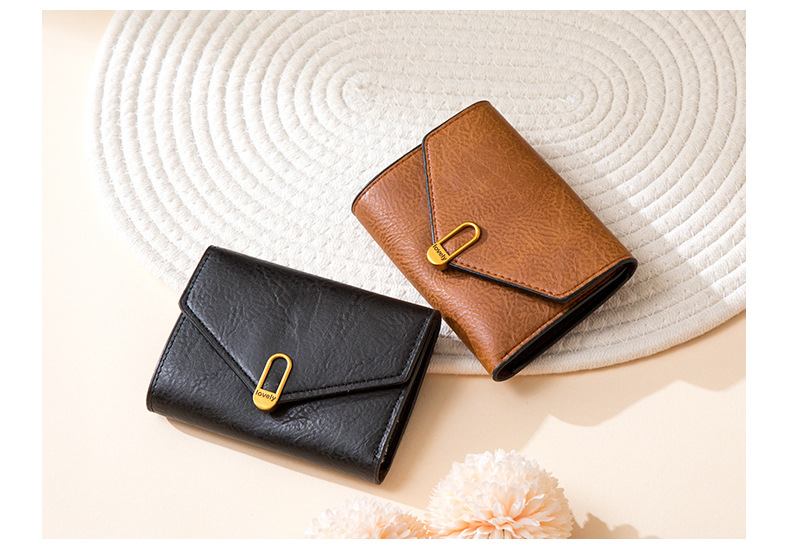 Women's Solid Color Pu Leather Buckle Coin Purses display picture 3