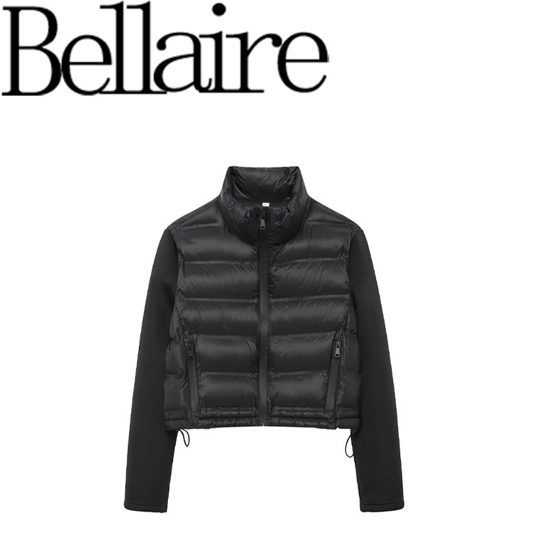 Za Foreign Trade Wholesale European and American Style Women's Clothing, Fashionable and Versatile, Black Patchwork Cotton Jacket