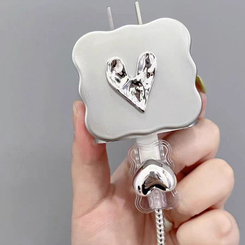 Bestselling electroplated metal little bear heart phone case with holes sneakers resin accessory DIY handmade material PJ440