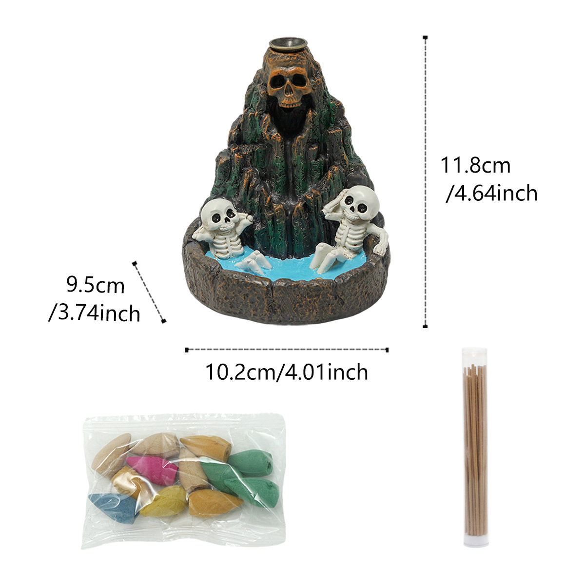 Halloween Skull Mountain Backflow Incense Burner Sandalwood Aromatherapy Burner Ceramic Resin Home Incense Cloud Incense Burner Available
