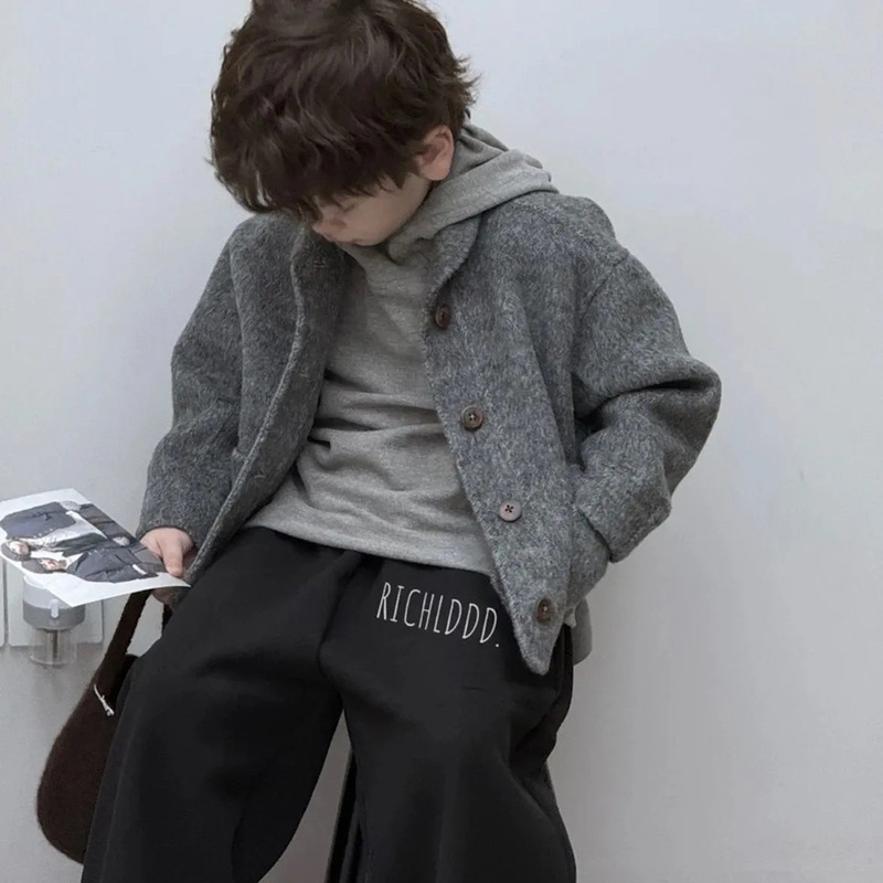 男童春秋洋气百搭宽松套装2025新款中小童时尚韩版纯色长袖两件套|undefined