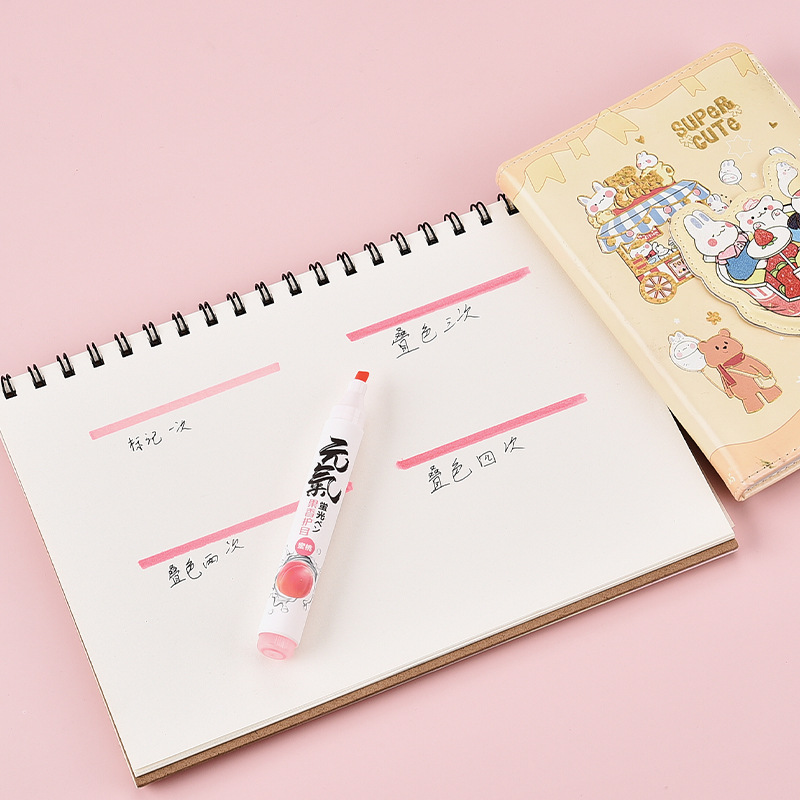 Resaltador afrutado, bolígrafo grueso, bolígrafo de marcado clave para estudiantes, bolígrafo de color de gran capacidad, bolígrafo de cuenta manual de pintura