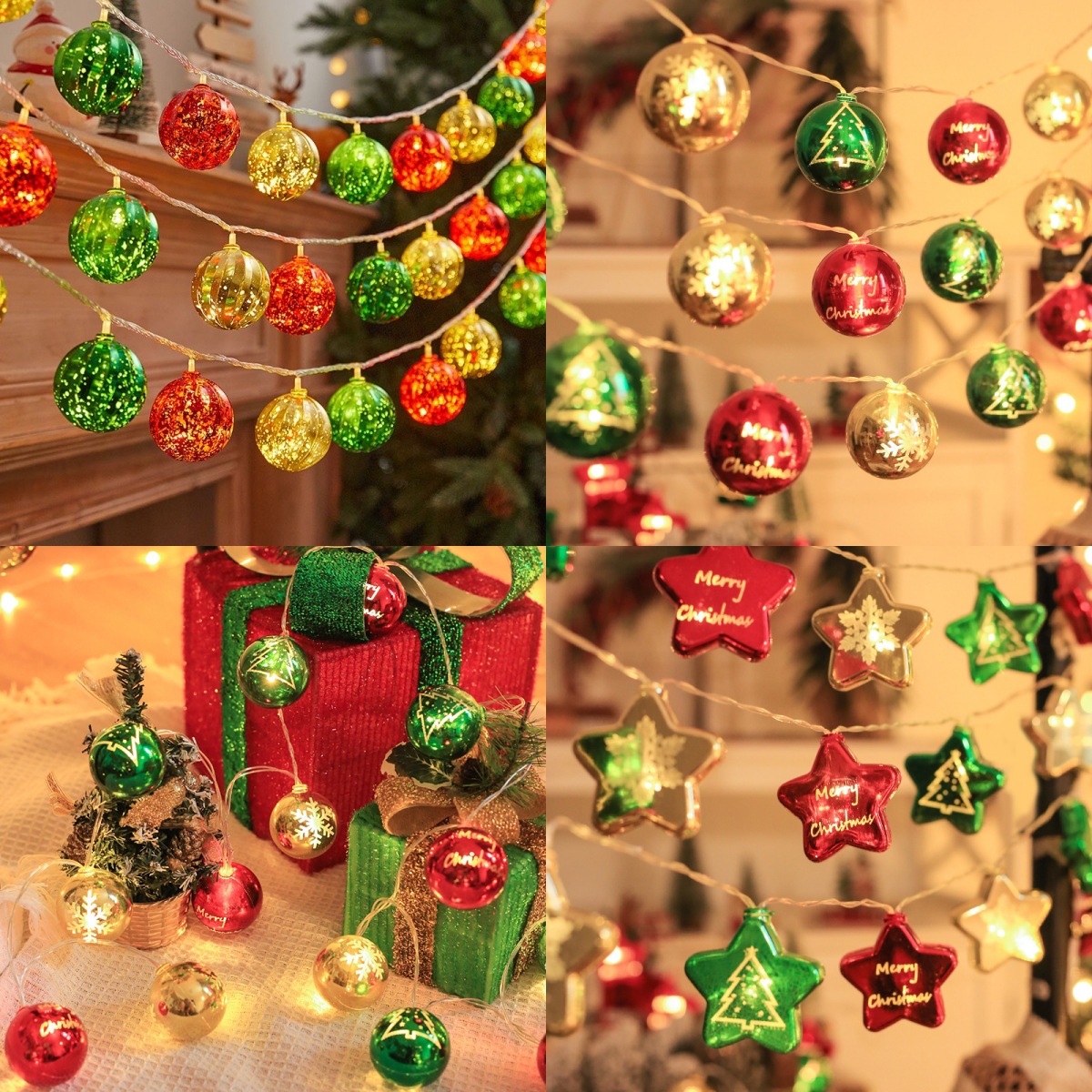 LED luces decorativas de Navidad cadena ESTRELLA DE Navidad bola cielo rootnet rojo diseño ambiente de vacaciones luces intermitentes