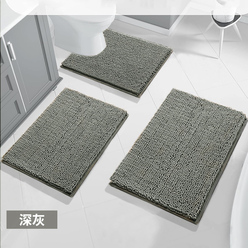 Transfronterizos dedicados al baño inodoro esterilla de piso de tres piezas conjunto de esterilla antideslizante de puerta de inodoro doméstico esterilla de absorción de agua